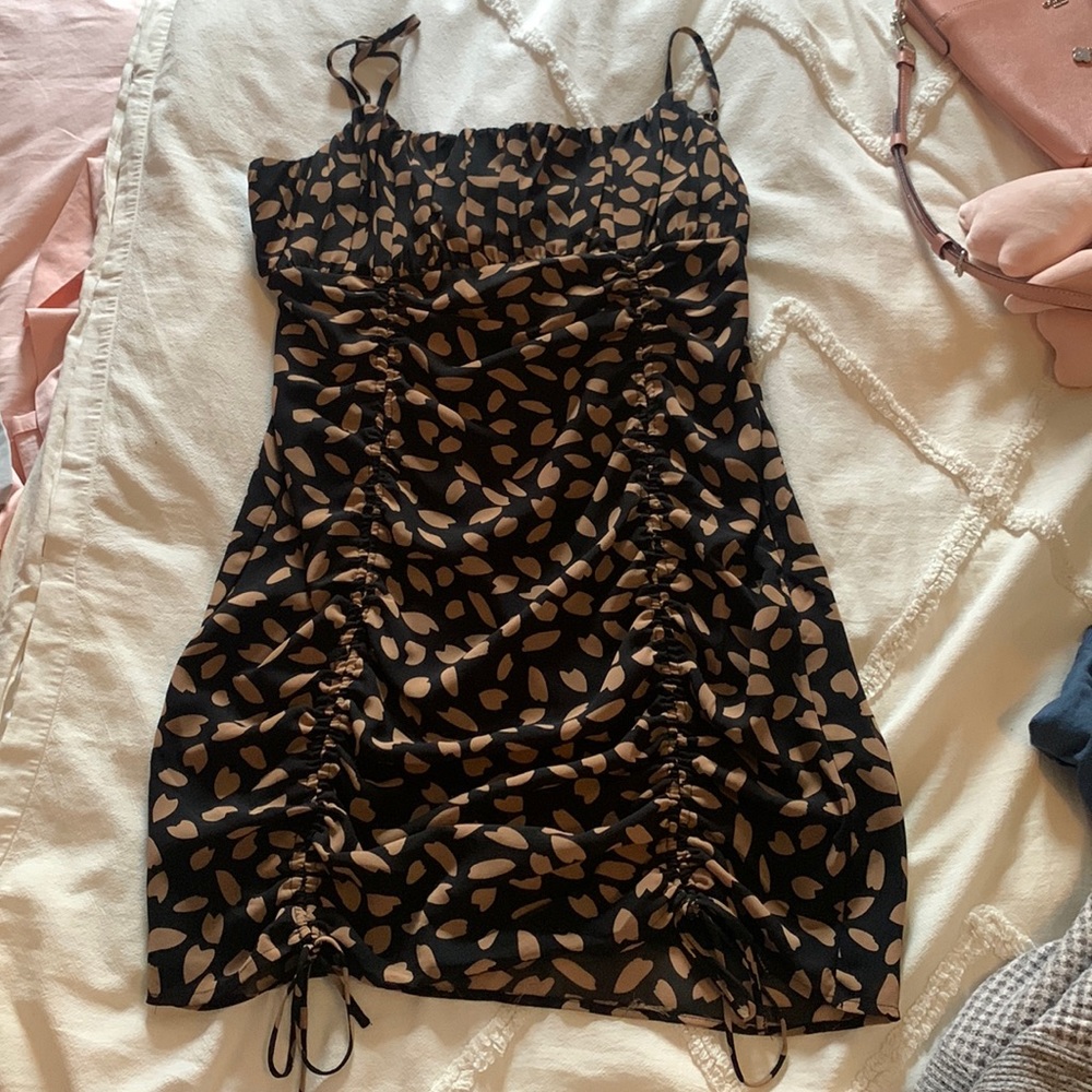Cotton candy LA women's size medium, black and brown mini dress.